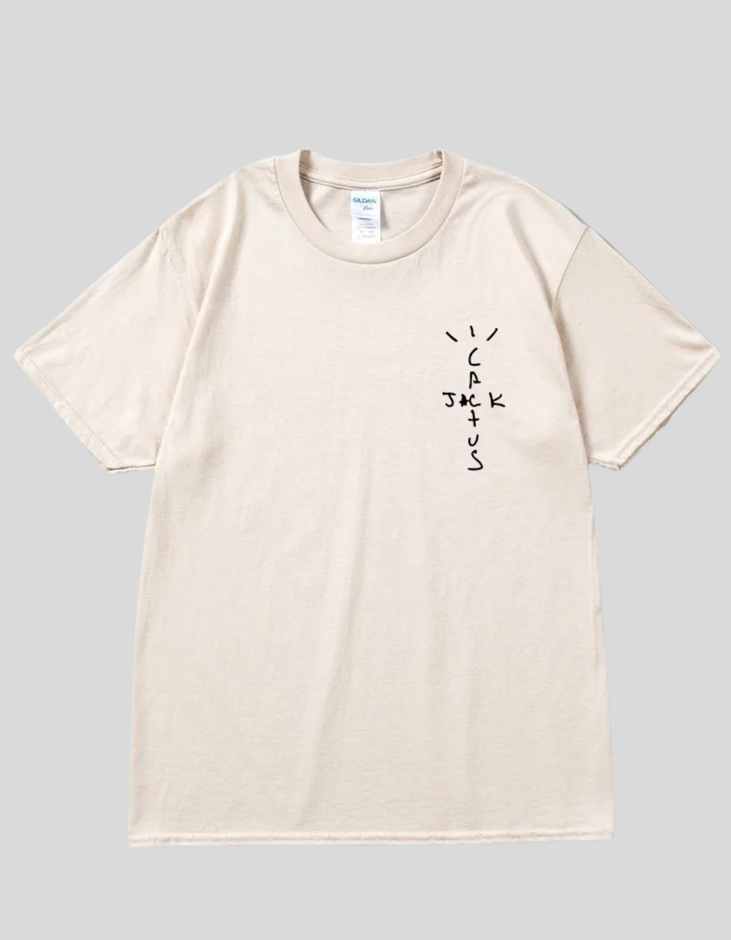 LOOK MOM I CAN FLY ( Travis Scott ) Short Sleeve T-shirts | Beige, Red