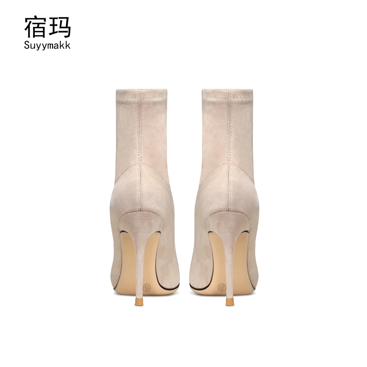 Elastic Sock Pointed High Heel Boots