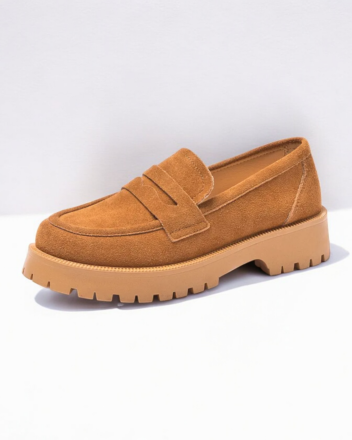 AIYUQI Women's Leather Loafers, Yellow Suede