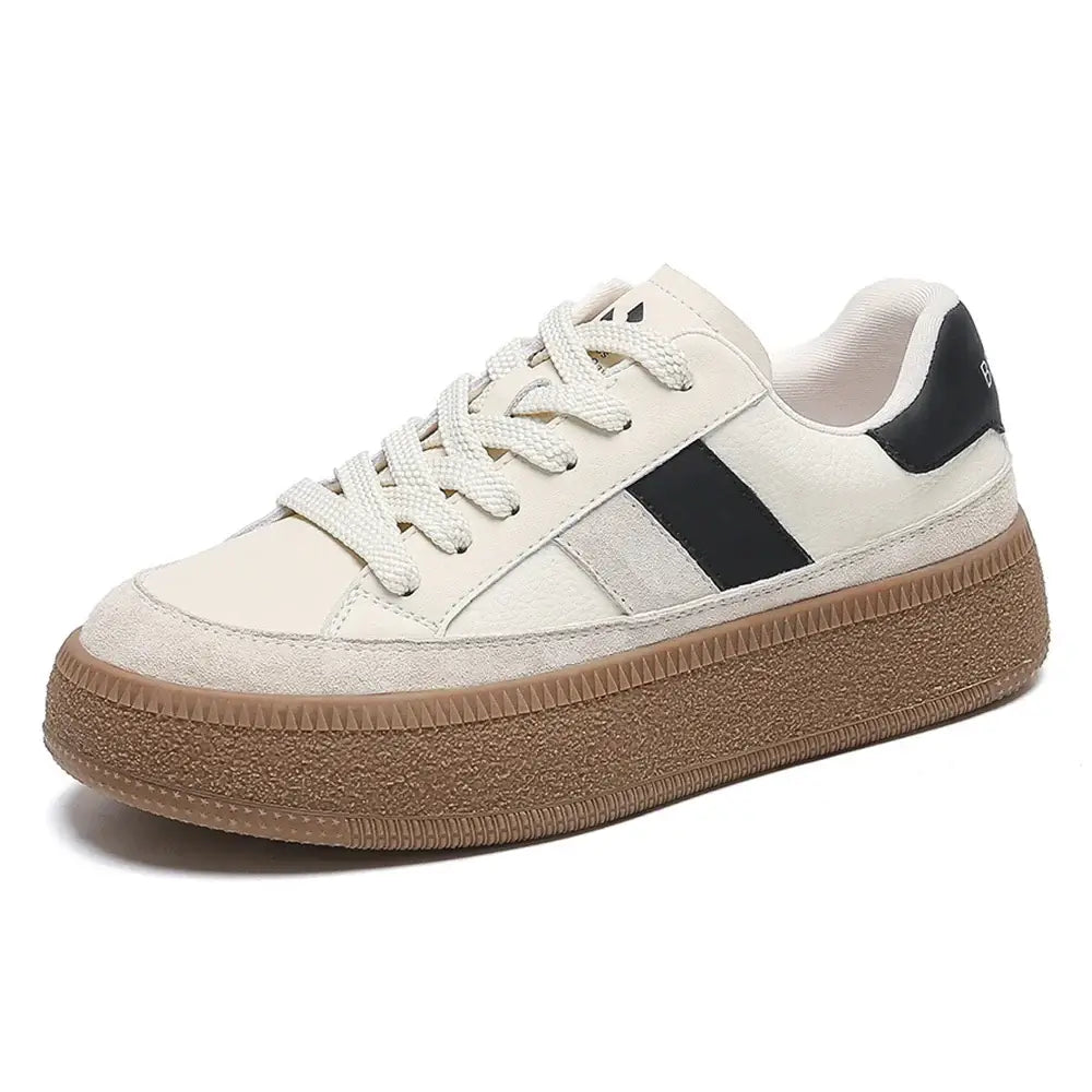 SOMILISS Women Sneakers Genuine Leather Suede Leather Patchwork Lace-Up Round Toe Ladies Casual Sneakers Designer Brand Shoes