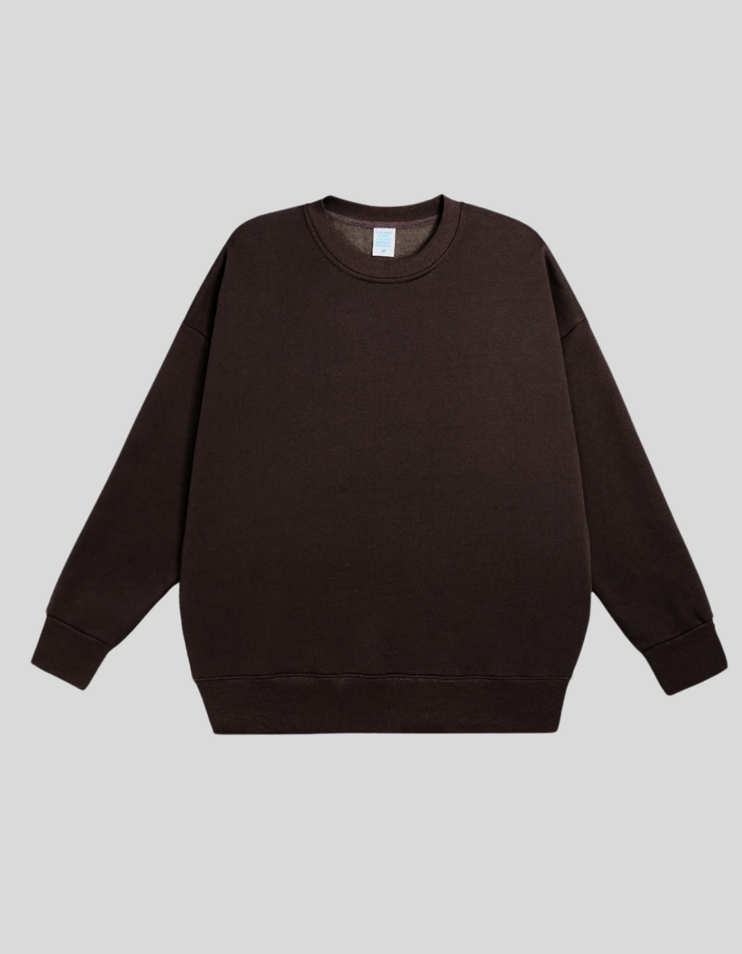 INFLATION Thick Fleece Sweatshirt, Loose Crew Neck | Brown, Coffee