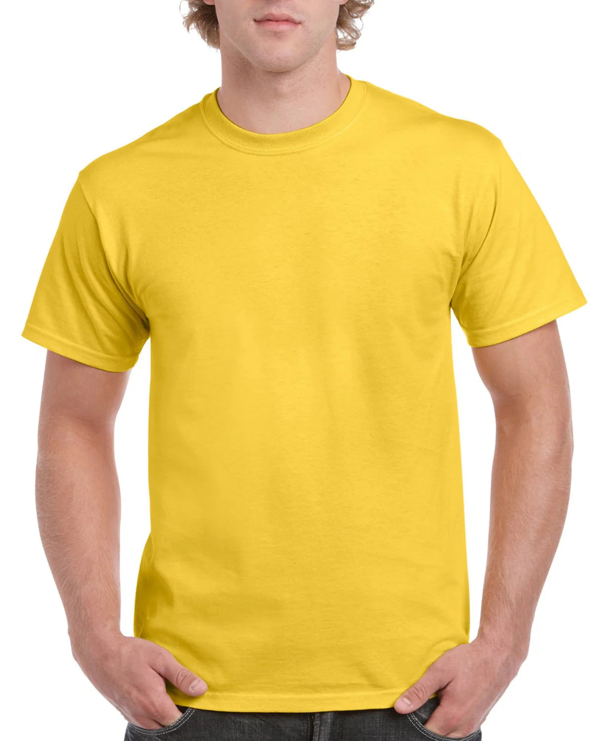 Gildan Men's 63000 Short Sleeve Soft Style Cotton T-Shirt , Black, Yellow, Blue