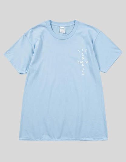 LOOK MOM I CAN FLY ( Travis Scott ) Short Sleeve T-shirts | Blue, Grey