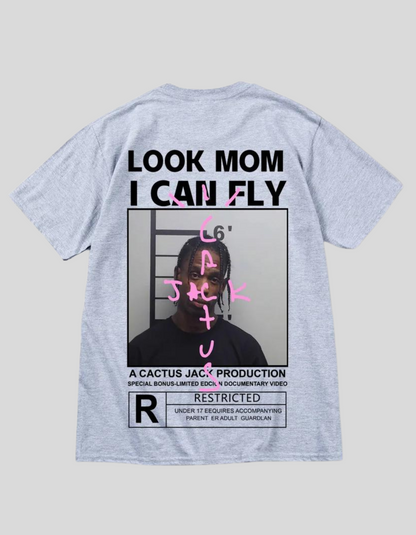 LOOK MOM I CAN FLY ( Travis Scott ) Short Sleeve T-shirts | Blue, Grey