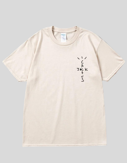 LOOK MOM I CAN FLY ( Travis Scott ) Short Sleeve T-shirts | Beige, Red