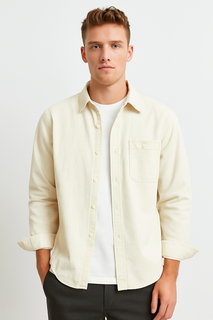 Cargo Long Sleeve Turn-down Collar Shirt