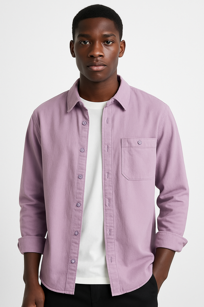 Cargo Long Sleeve Turn-down Collar Shirt