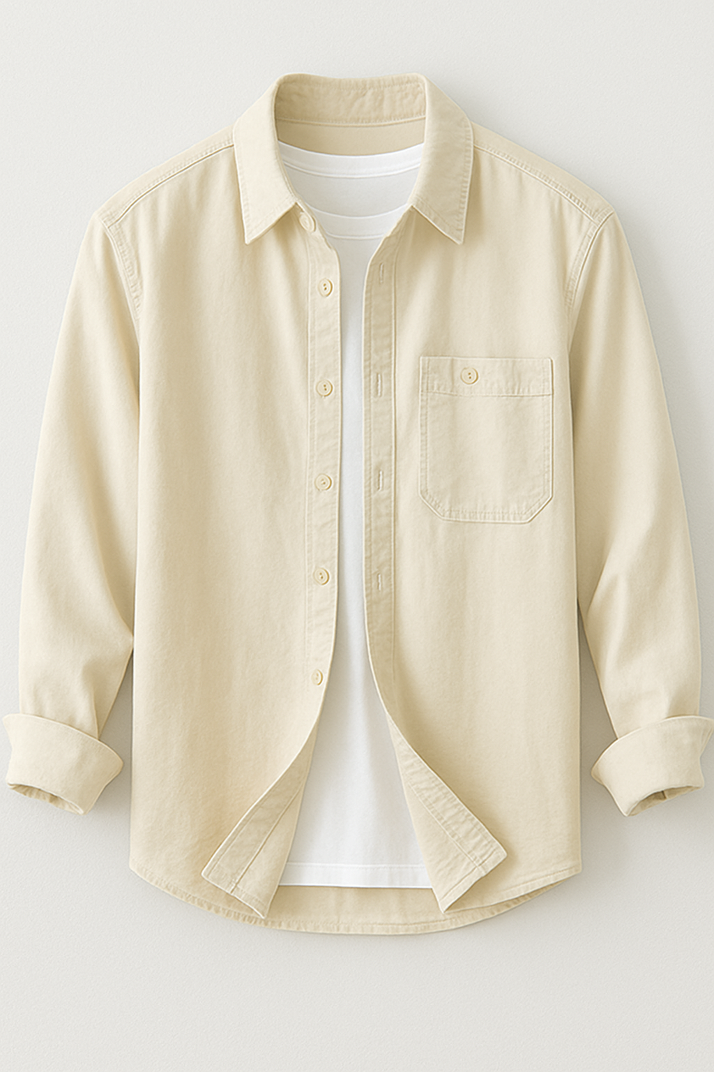 Cargo Long Sleeve Turn-down Collar Shirt