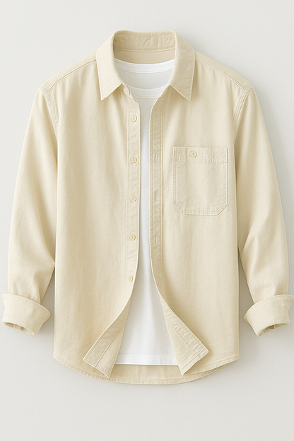 Cargo Long Sleeve Turn-down Collar Shirt