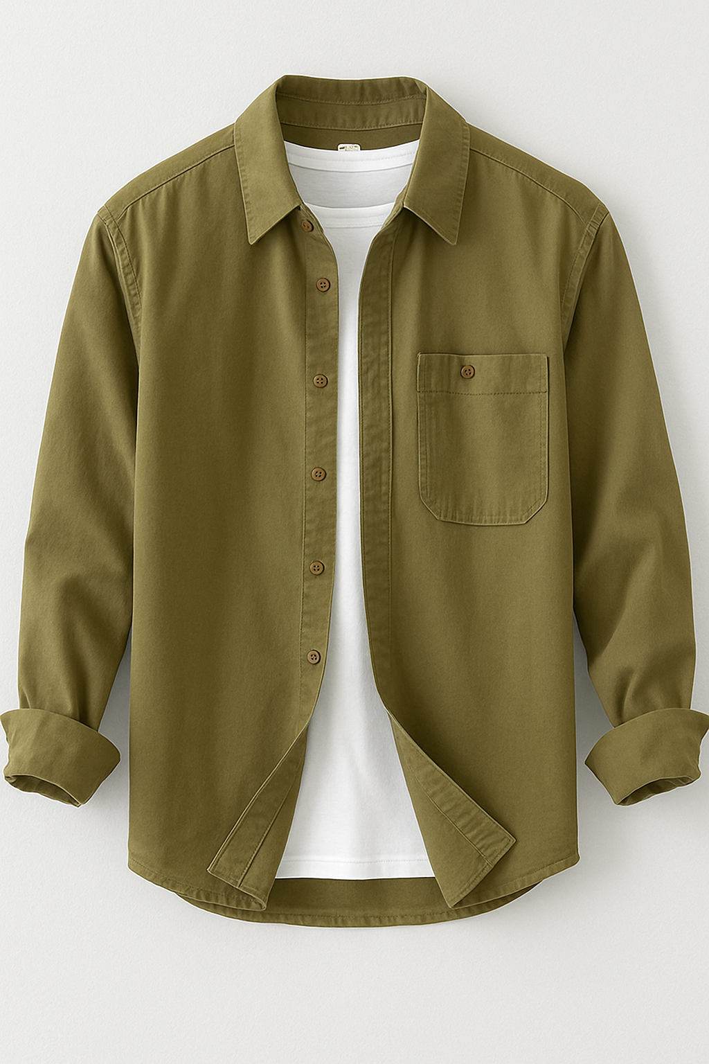 Cargo Long Sleeve Turn-down Collar Shirt