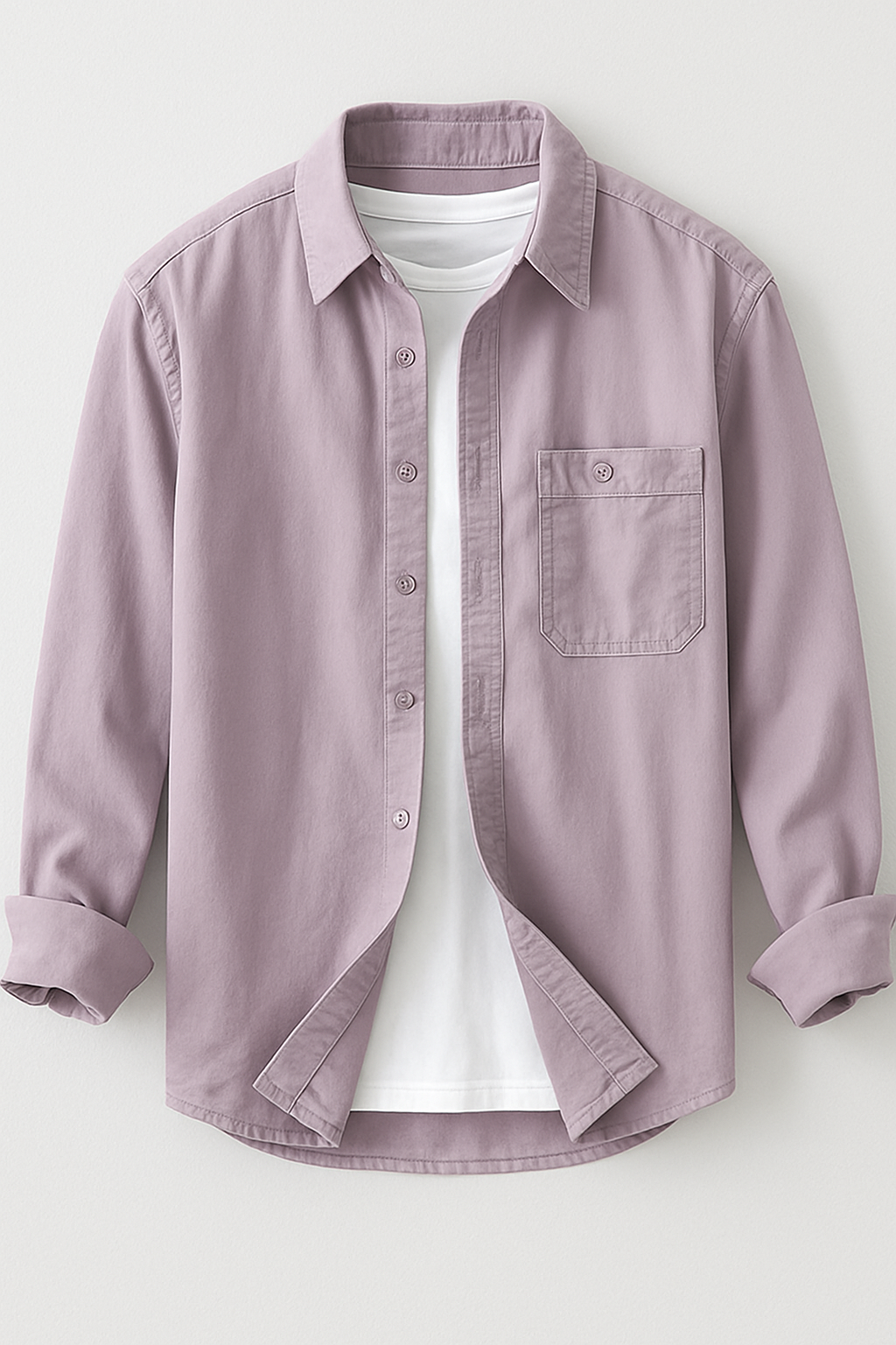 Cargo Long Sleeve Turn-down Collar Shirt