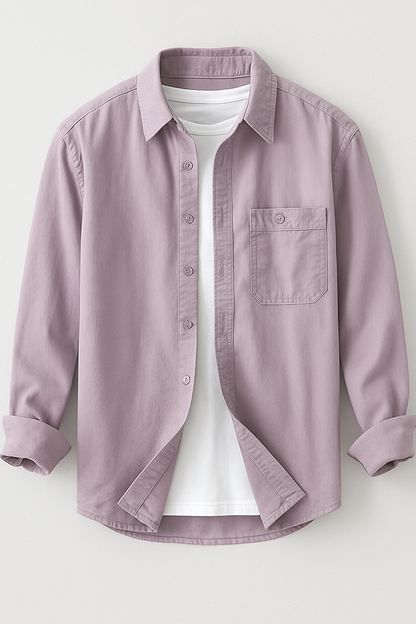 Cargo Long Sleeve Turn-down Collar Shirt