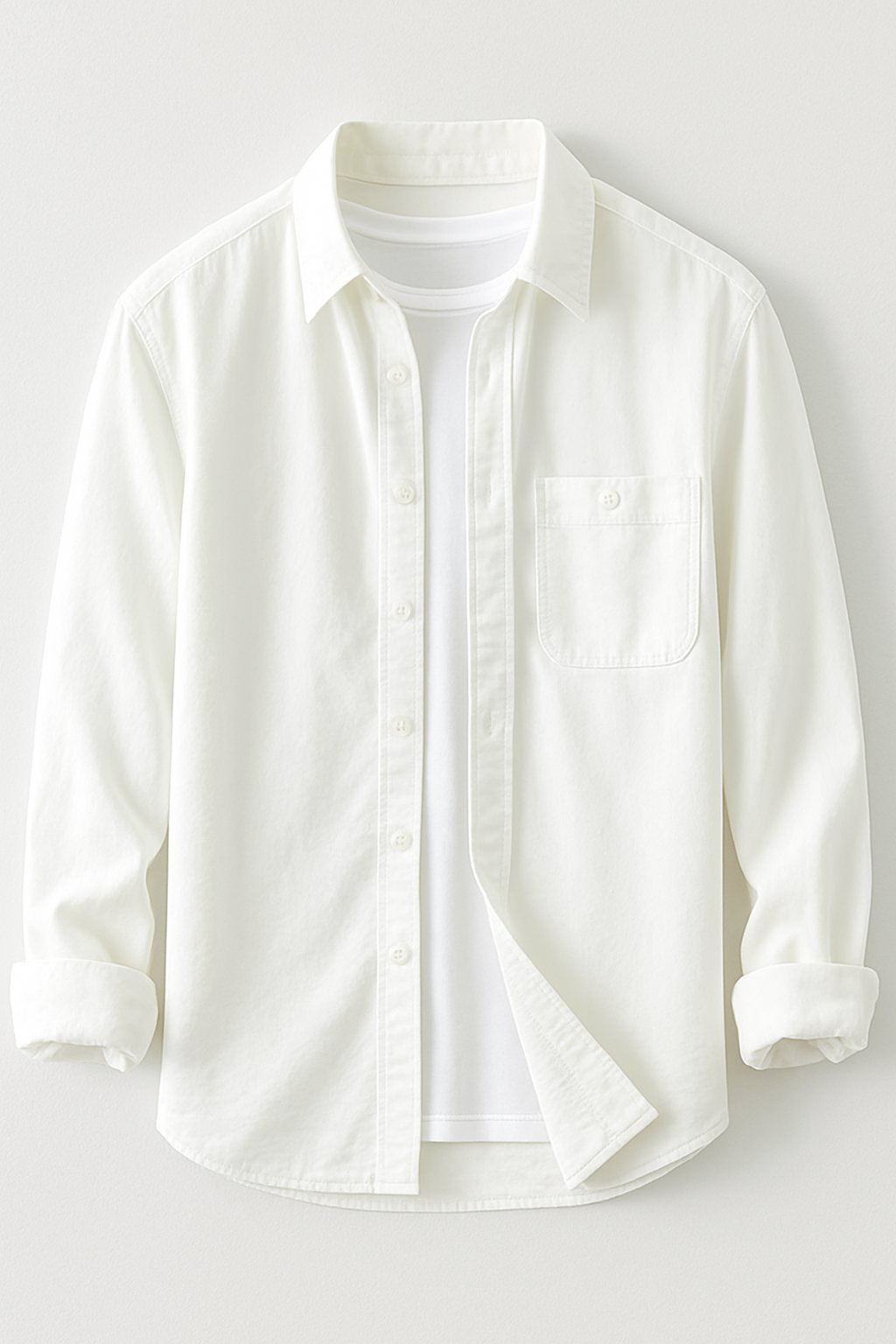 Cargo Long Sleeve Turn-down Collar Shirt