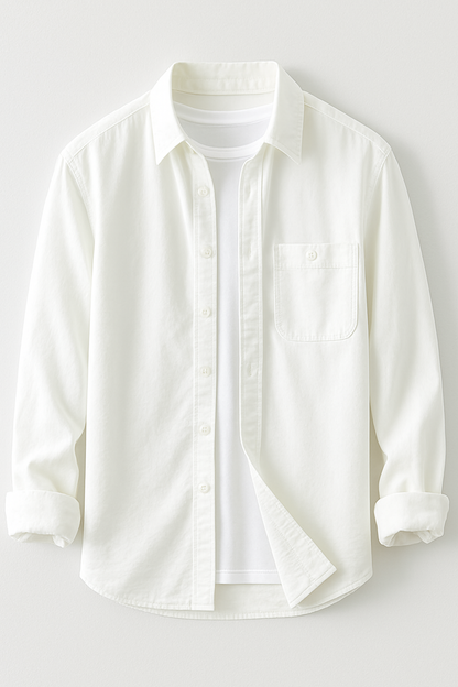 Cargo Long Sleeve Turn-down Collar Shirt