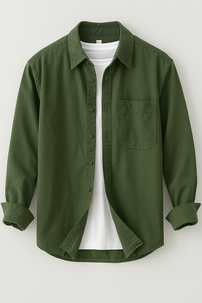 Cargo Long Sleeve Turn-down Collar Shirt