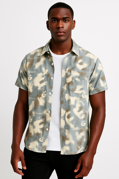 Camouflage Graphic Tee Short Sleeve Shirt