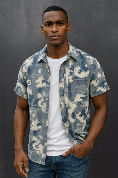 Camouflage Graphic Tee Short Sleeve Shirt