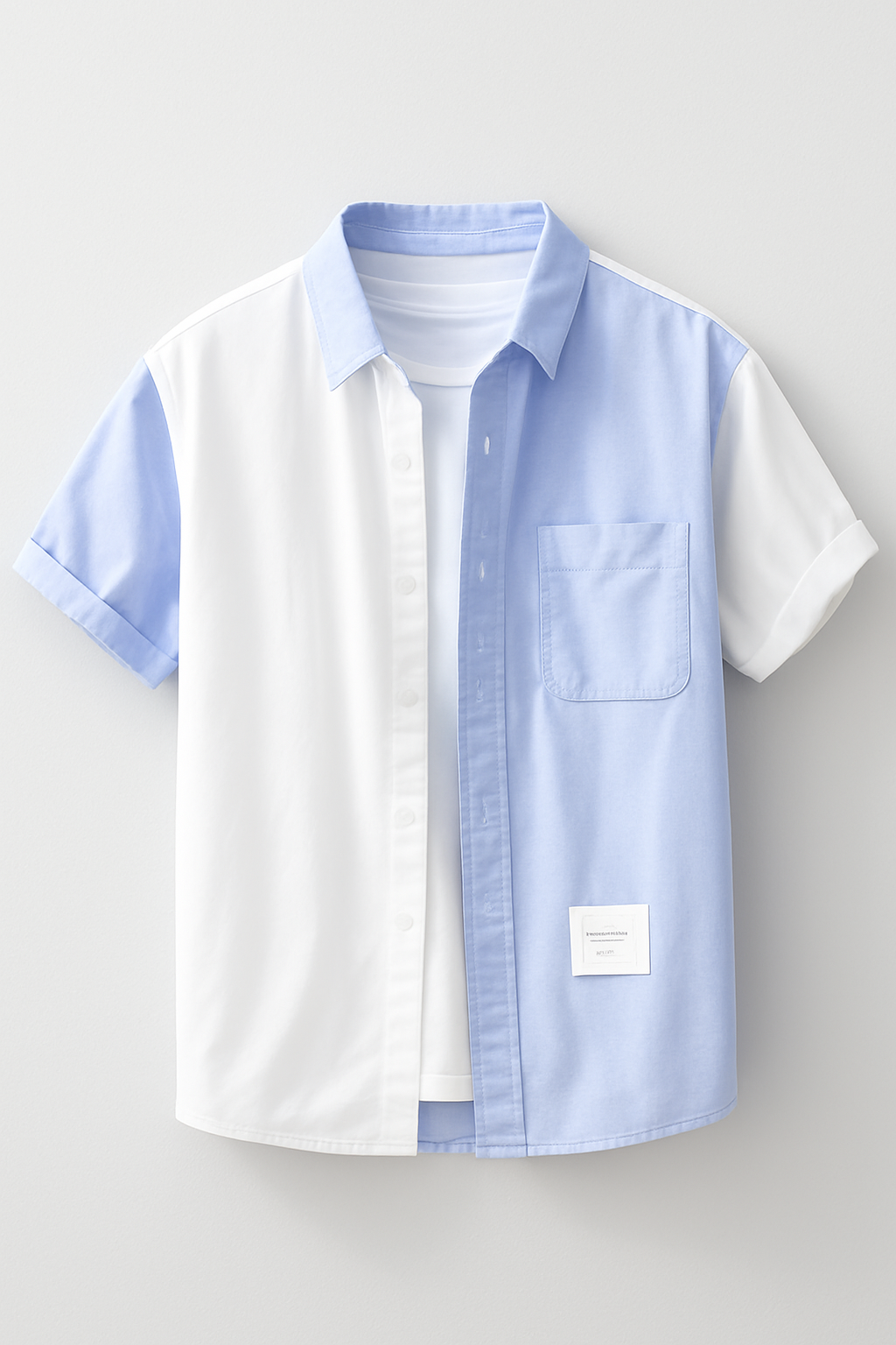 100% Cotton Casual Patchwork Shirt