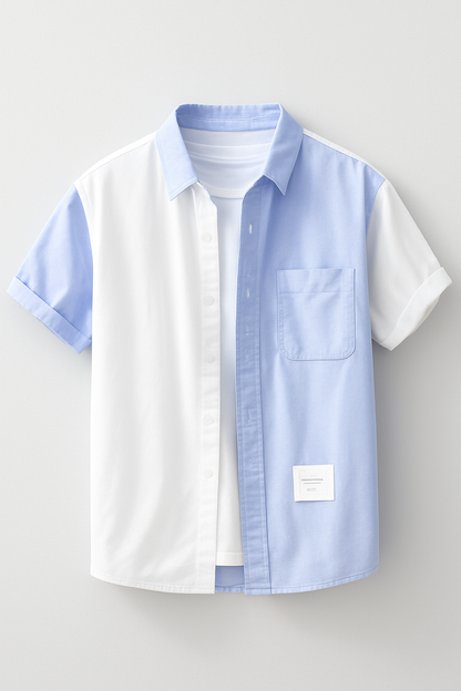 100% Cotton Casual Patchwork Shirt