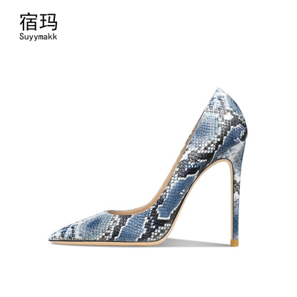 Heels For Women 2024 Luxury Women's Pumps Snake Pattern High Heels Shoes Sexy Wedding Shoes Female Stiletto Shoes Ladies Shoes