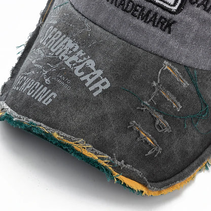 Rock Shank Denim Baseball Cap, Red