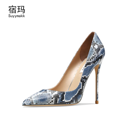 Heels For Women 2024 Luxury Women's Pumps Snake Pattern High Heels Shoes Sexy Wedding Shoes Female Stiletto Shoes Ladies Shoes