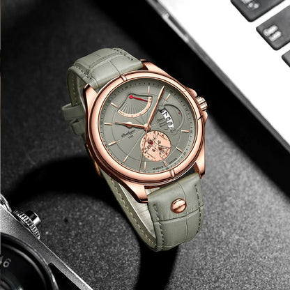 POEDAGAR Sports Leather Men's Watches