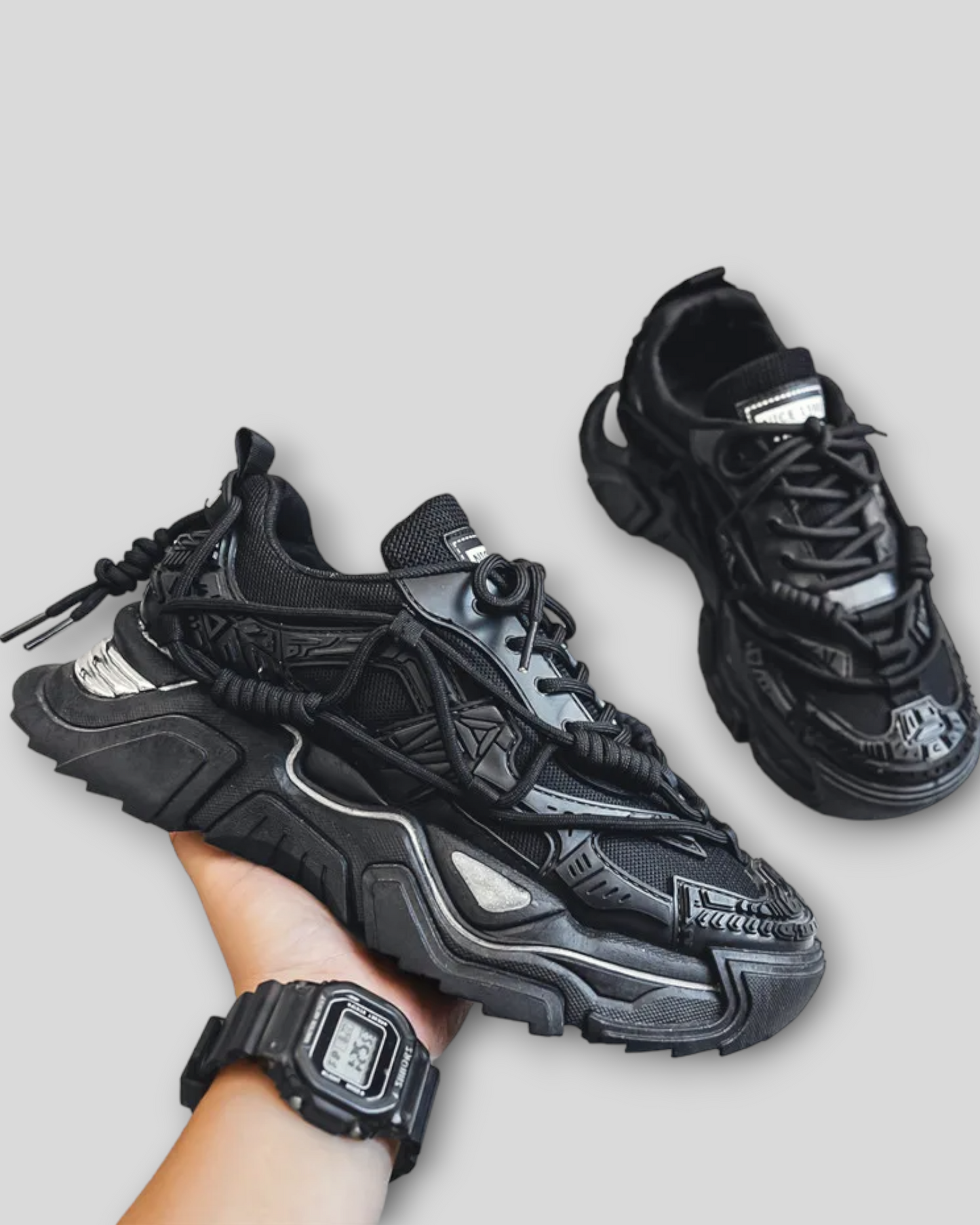 Men's Black Chunky Sneakers / Trainers / Shoes