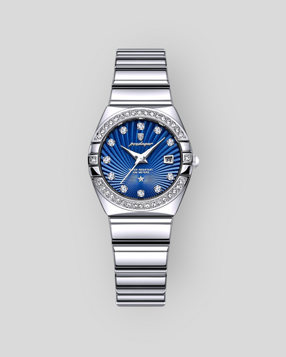 POEDAGAR Women's luxurious Diamond Watches, Stainless Steel