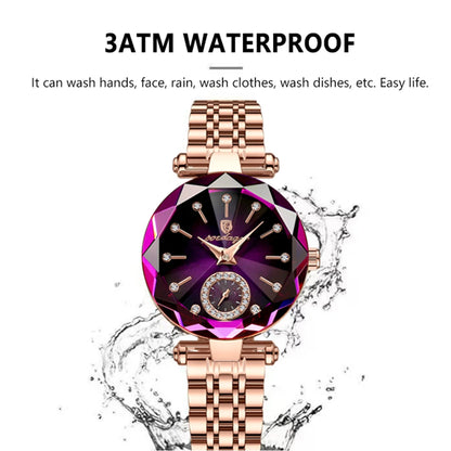 POEDAGAR  Stainless Steel Diamond Ladies Quartz Watches Montre Femme