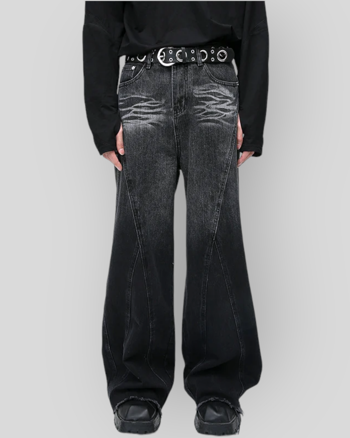 Women's High Waist Black Baggy Jeans