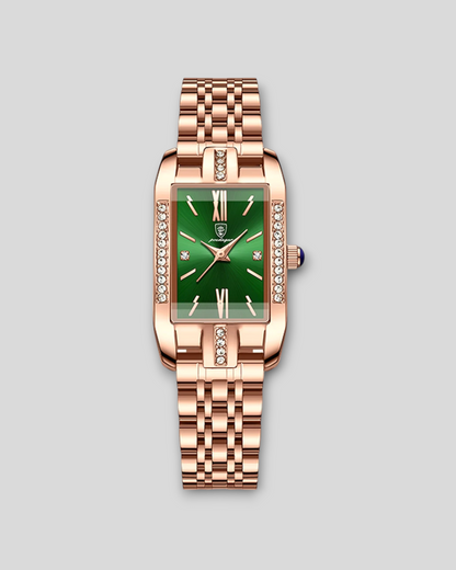 POEDAGAR High Quality Diamond Rectangle Quartz Ladies Watches Stainless Steel