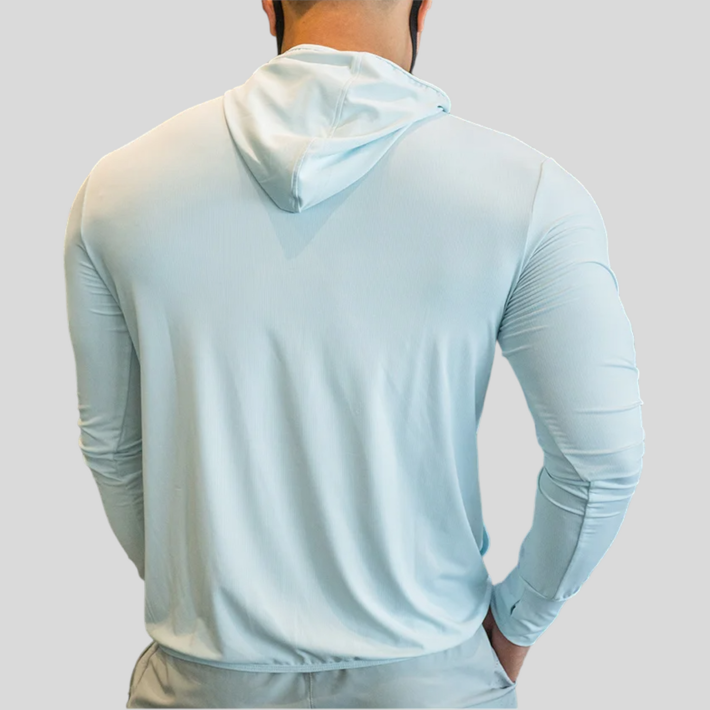 Activewear Gym Jacket Zipper, Black, Light Blue