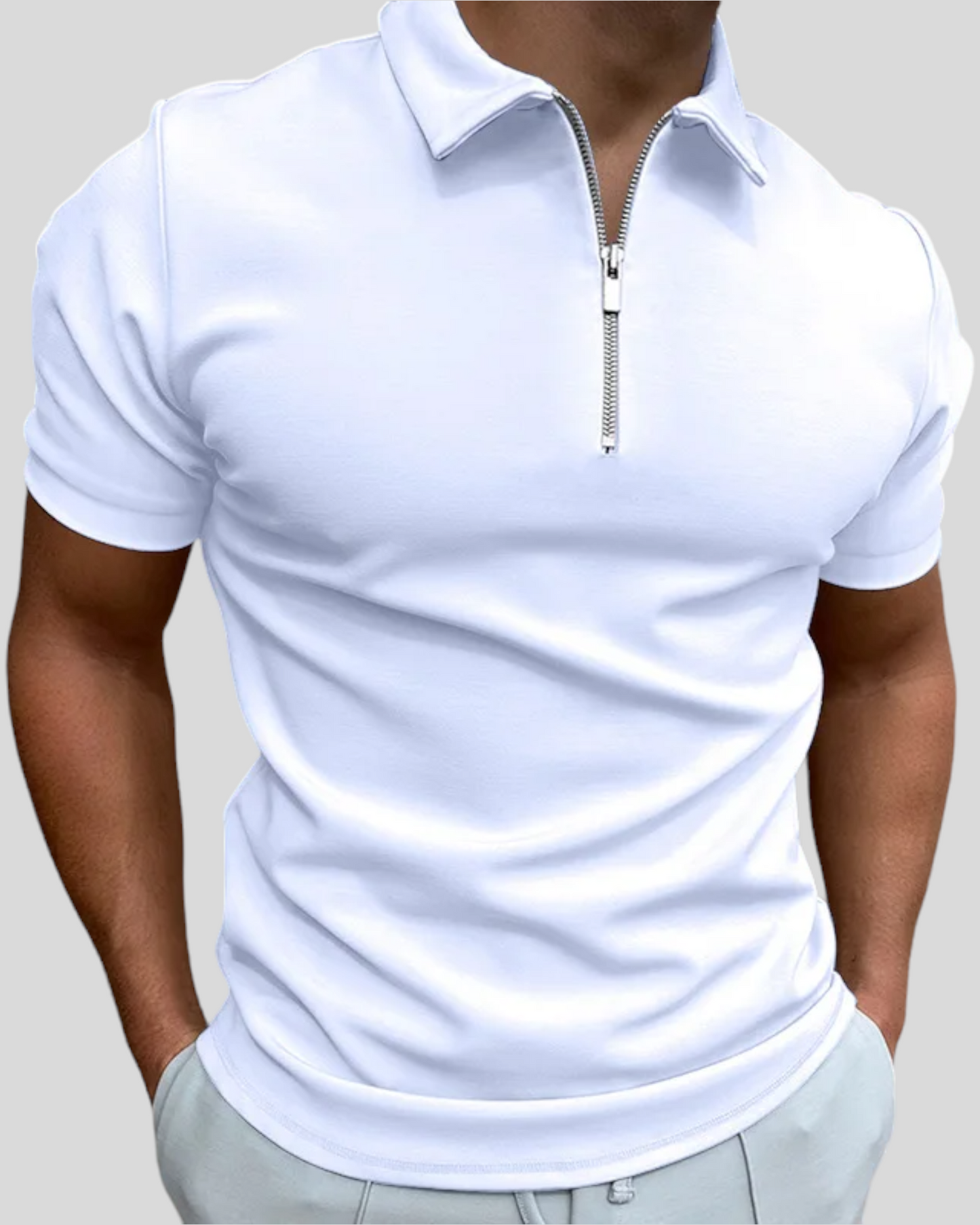 Men's Polo Golf T-Shirt Short Sleeve, Navy, White, Light Gray