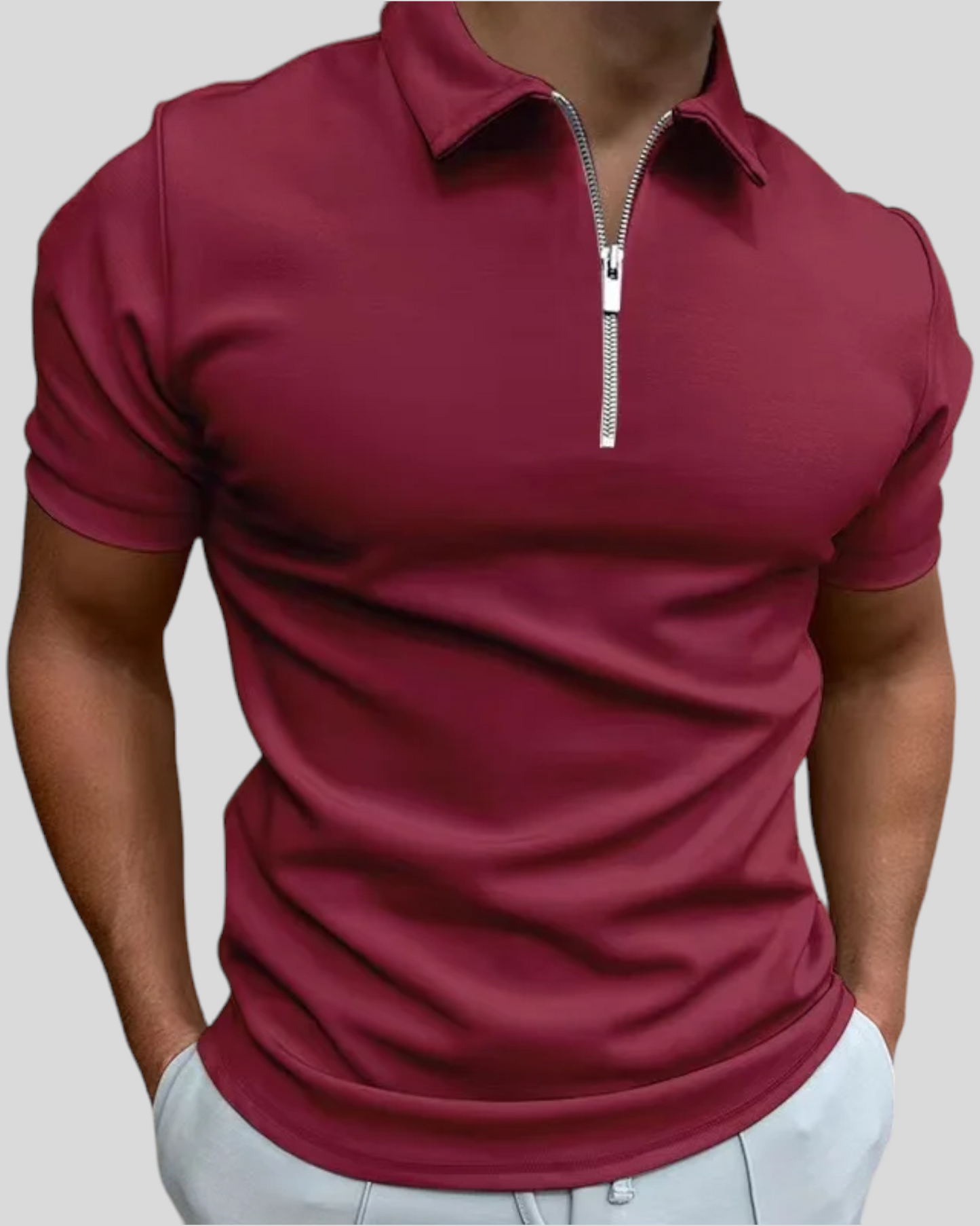 Men's Polo Golf T-Shirt Short Sleeve, Red, Khaki, Brown