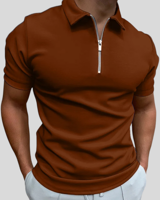 Men's Polo Golf T-Shirt Short Sleeve, Red, Khaki, Brown