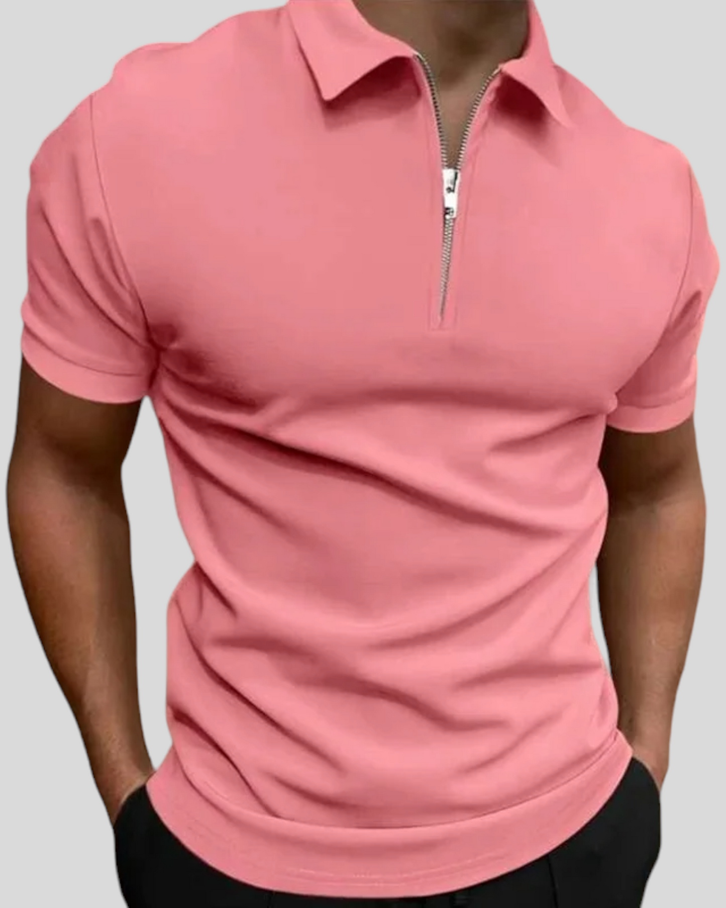 Men's Polo Golf T-Shirt Short Sleeve, Gray, Pink, Black, Green