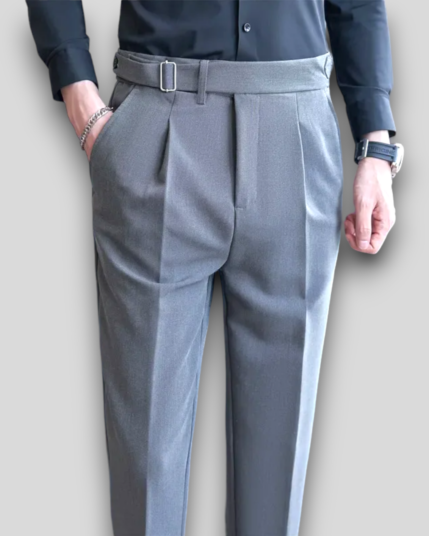 Men's Suit Trousers Fit Slim Pants, Coffee, Gray