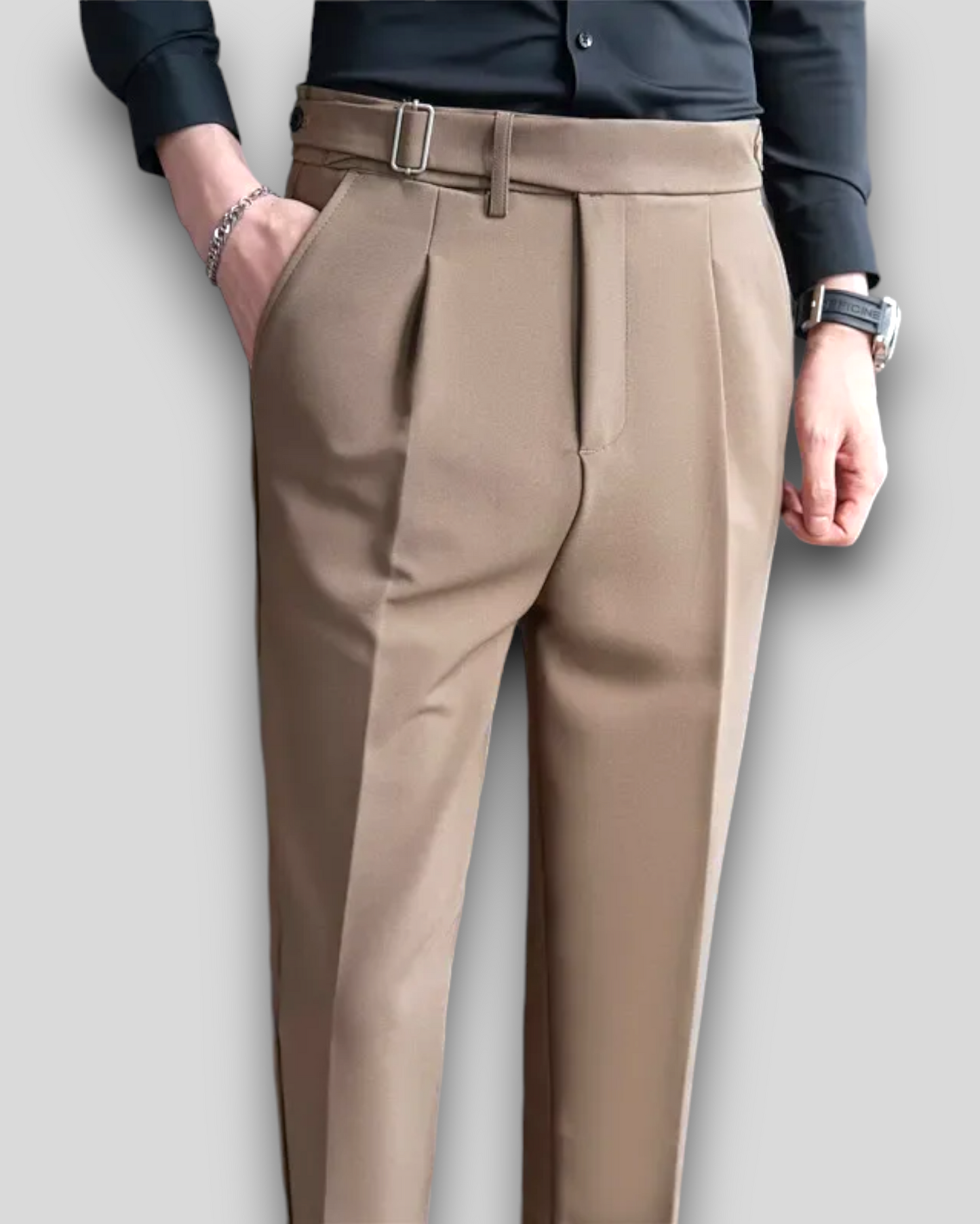 Men's Suit Trousers Fit Slim Pants, Coffee, Gray