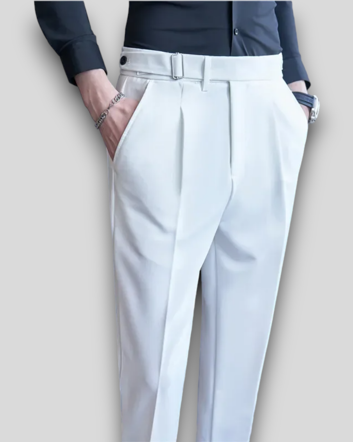 Men's Suit Trousers Fit Slim Pants, White