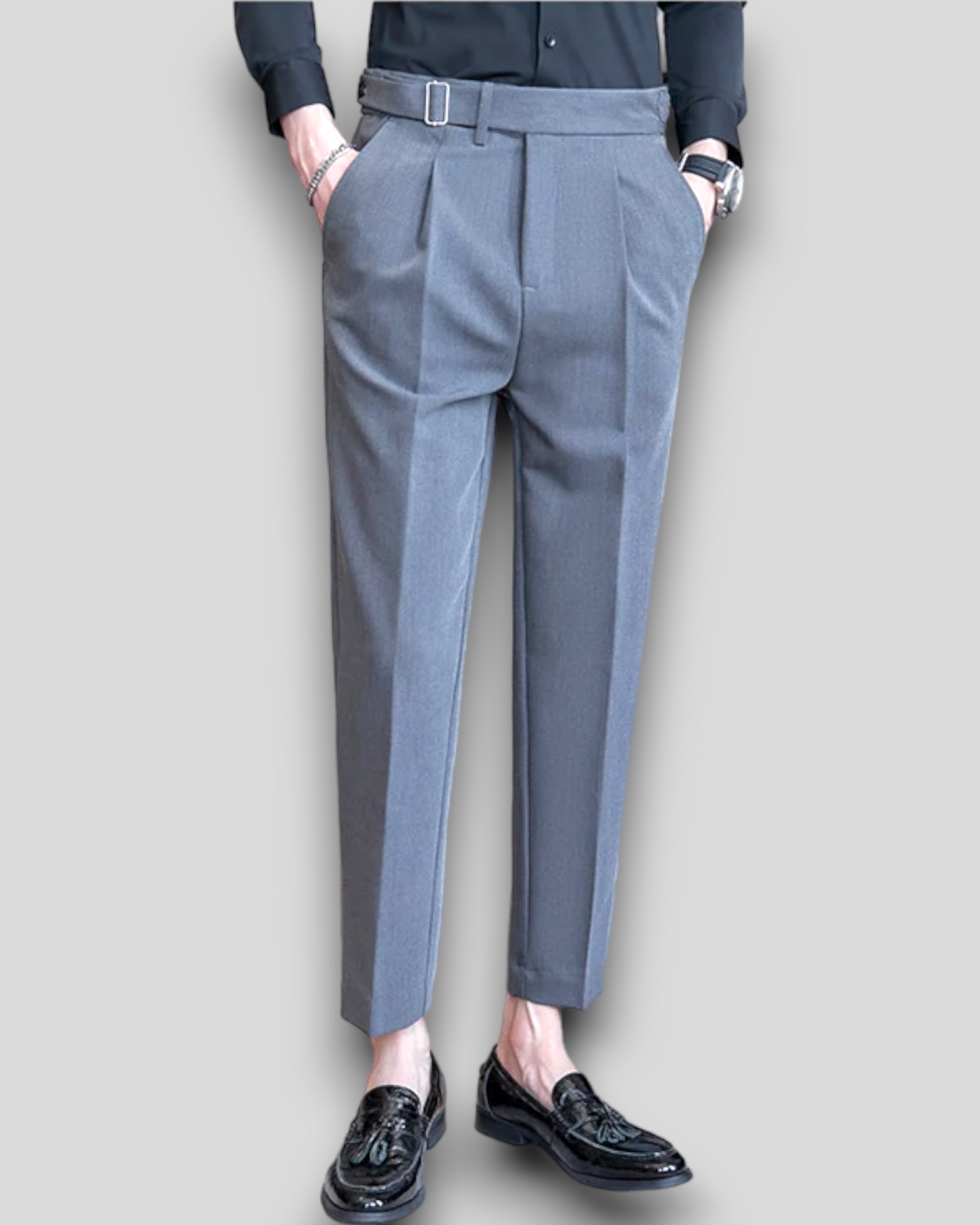 Men's Suit Trousers Fit Slim Pants, Coffee, Gray