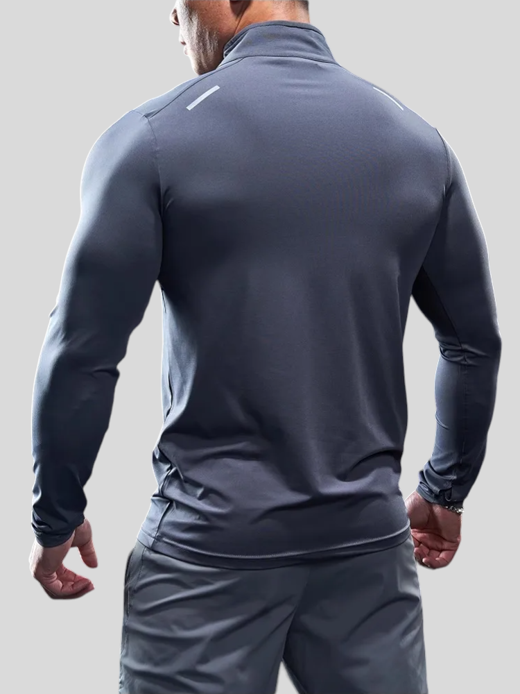 Men's Shield Activewear, Long Sleeve Tight Top tee, Green, Gray