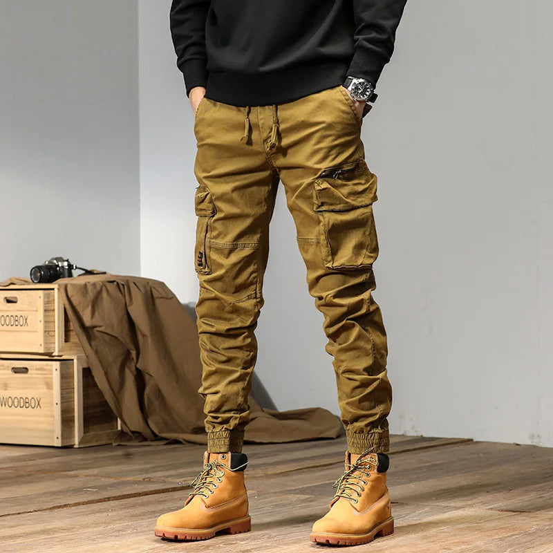 Khaki Joggers Cargo Pants Techwear Tactical Track