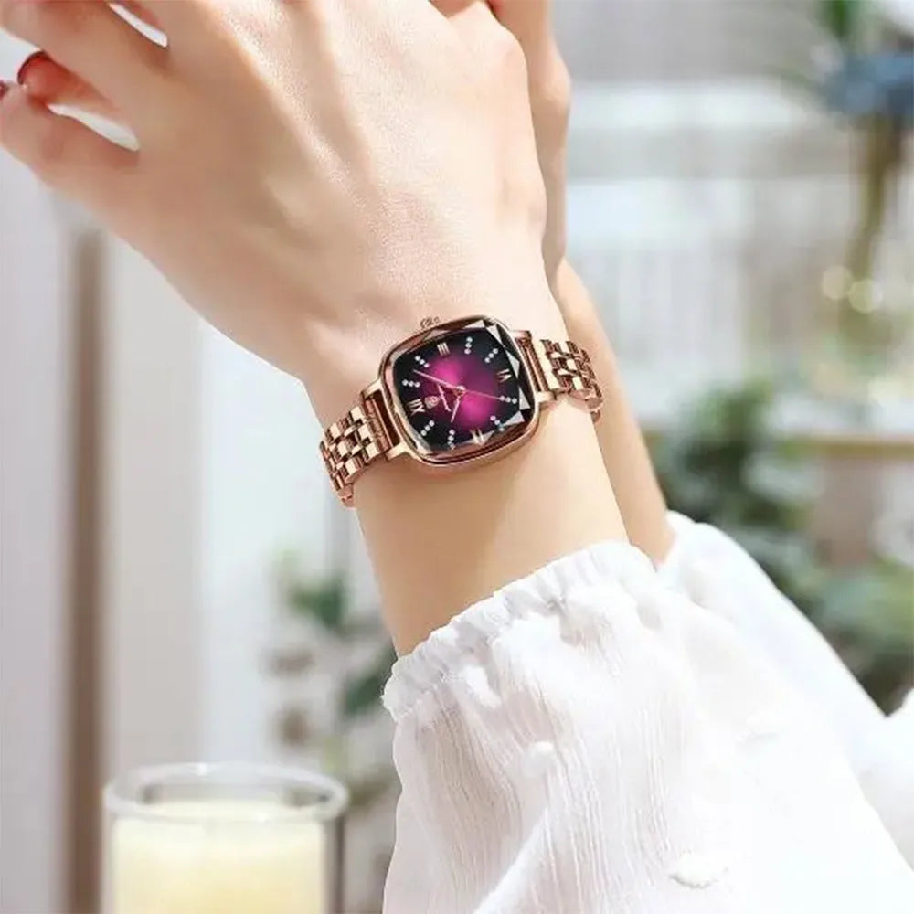 POEDAGAR Luminous Square Quartz Ladies watches