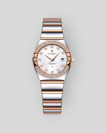 POEDAGAR Women's luxurious Diamond Watches, Stainless Steel