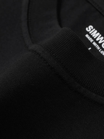 SIMWOOD Men's Long Sleeve White T Shirt 100% Cotton