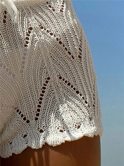 Crochet Knit Bikini Shorts