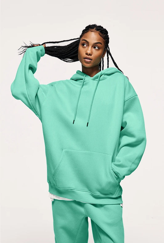 INFLATION 350gsm Thick Velvet Unisex Hoodies | Green, Blue, Pink