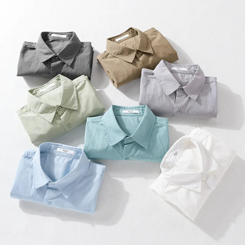 Casual Pure Cotton Thin Short Sleeve Shirts