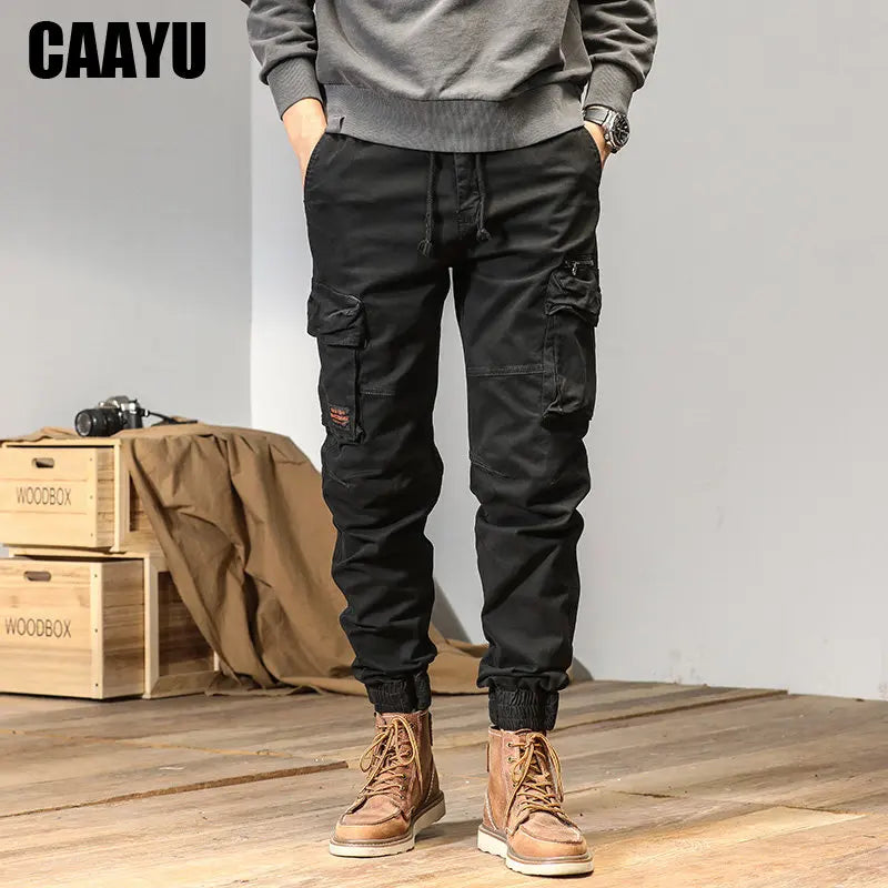 Black Joggers Cargo Pants Techwear Tactical Track